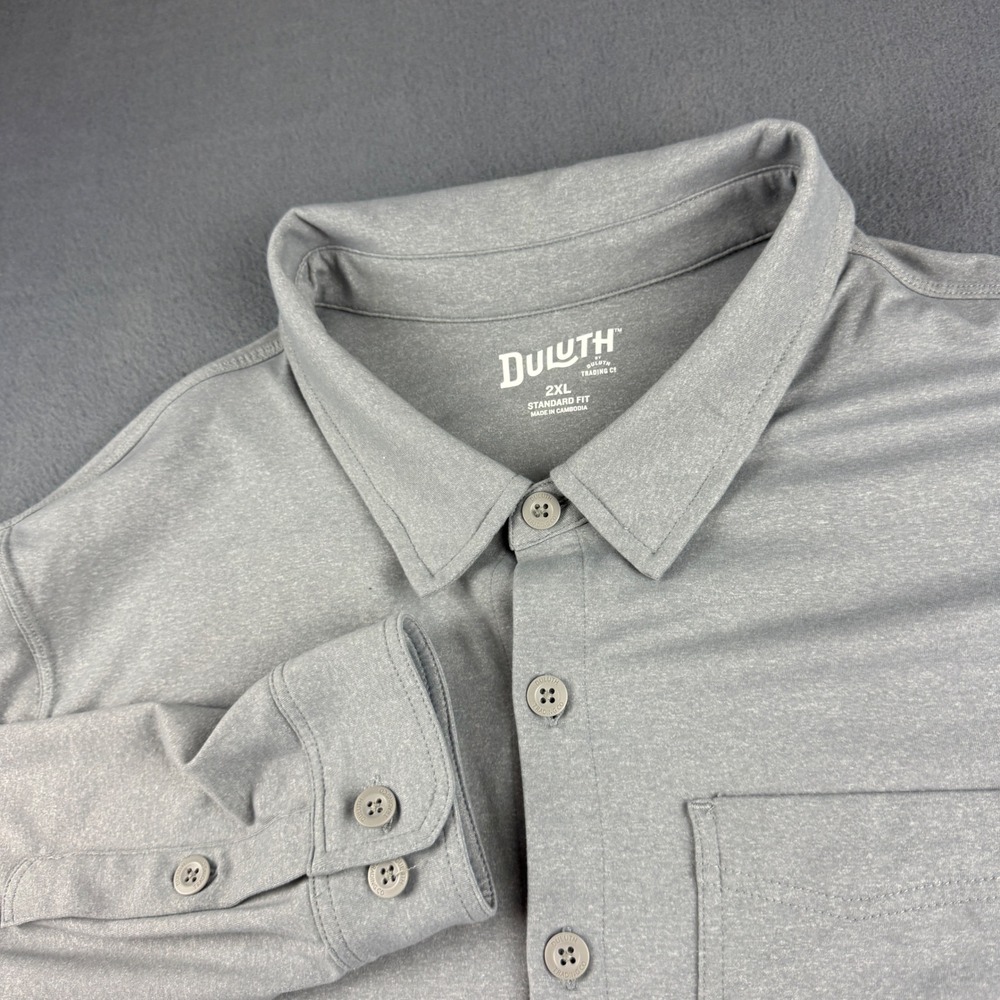 Duluth Trading Co Powercord Shirt Men's 2XL Gray Flannel Condura Overshirt Work